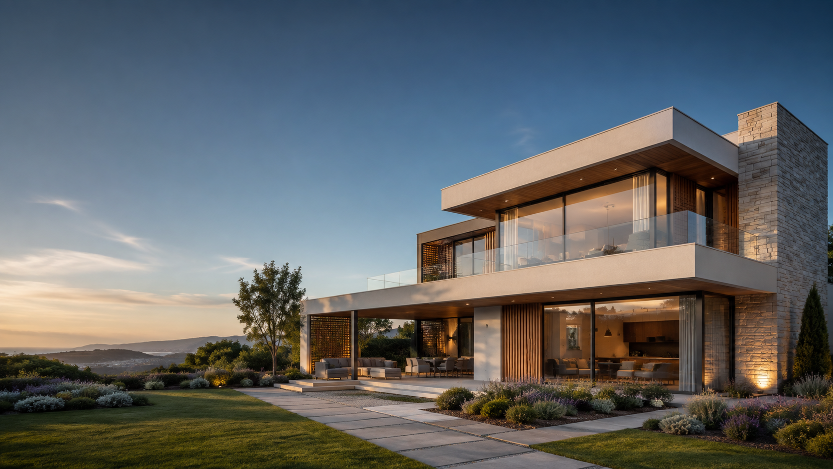 Casa modular contemporánea conectada con el paisaje